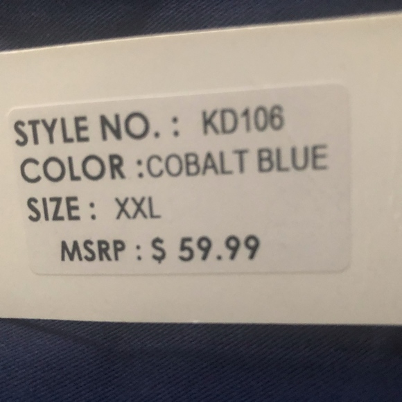 New KDNK Stretch Twill Jogger Drop Crotch Cobalt Blue Pants Size XXL - Picture 6 of 6